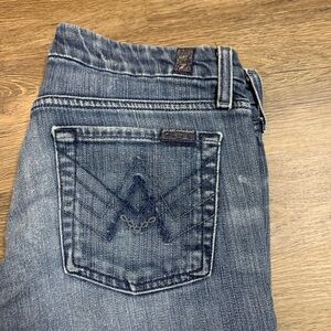 7 For All Mankind Women's Dark Blue Flare Jeans